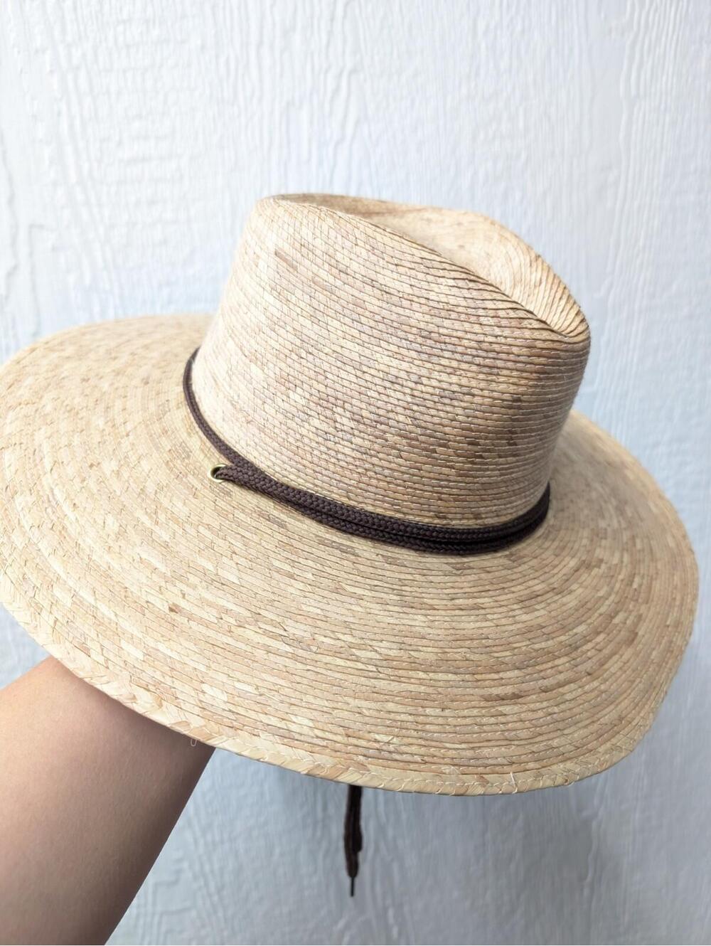 Tula Natural Straw Wide-Brim Fedora with Brown Cord
